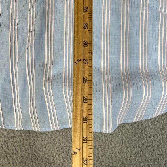 Tommy Bahama Shirt Mens 3XL Blue Pink Striped Button Flip Cuff Cotton Golf - Picture 14 of 14